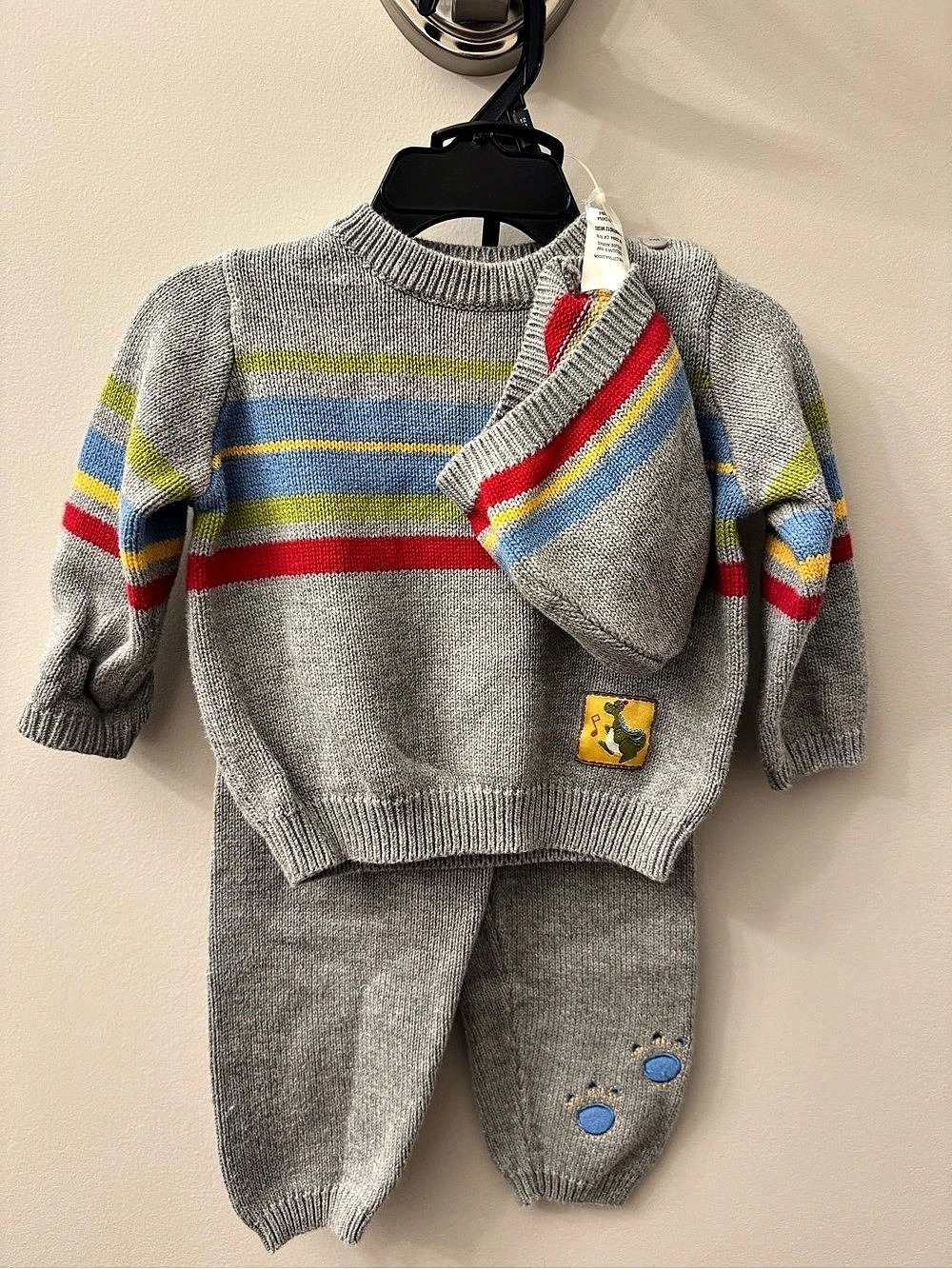 Little Me Baby 12M Striped Cotton Set Like New